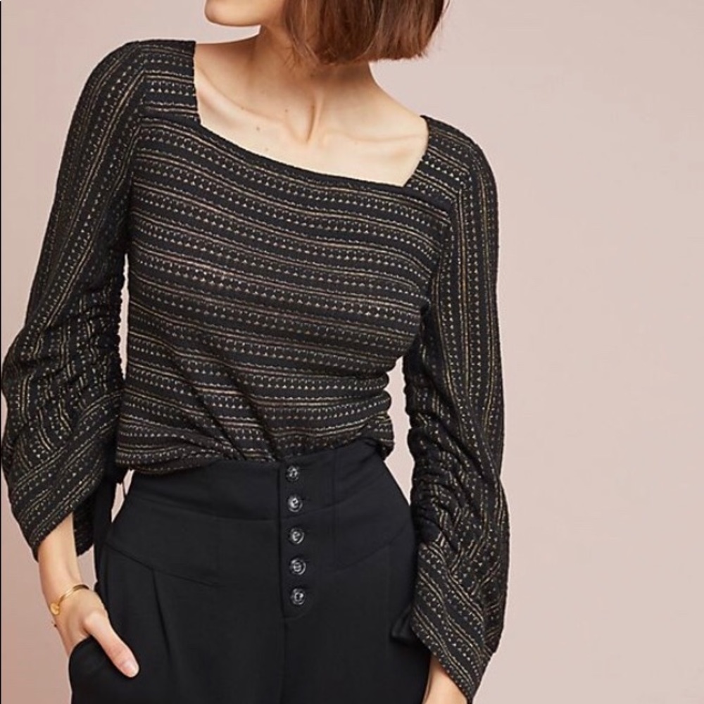 NWT Anthropologie Berteau Striped Top Small